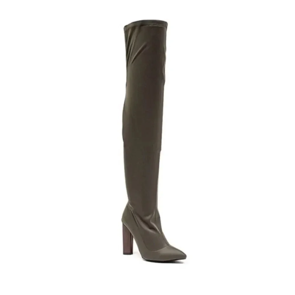 French blu Stella Over The Knee Block Heel Boots